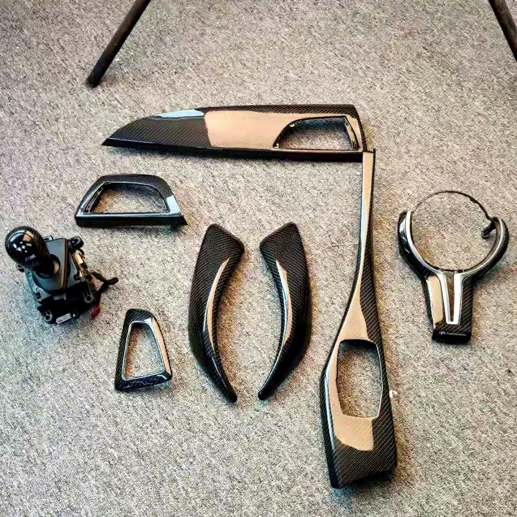 Real Dry Stainless Steel for 1/2 Series F20 F21 F22 F23 2012-2018 Full Set Gear Shift Panel Multimedia Trim Cover Interior